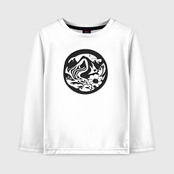 Лонгслив хлопковый детский Абстрактная интерпретация растений, цвет: белый