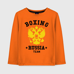 Лонгслив хлопковый детский Boxing Russia Team, цвет: оранжевый