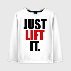 Лонгслив хлопковый детский Just lift it, цвет: белый