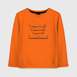 Лонгслив хлопковый детский I want it all, цвет: оранжевый
