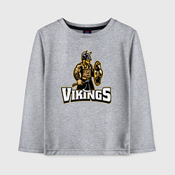 Лонгслив хлопковый детский Vikings team, цвет: меланж