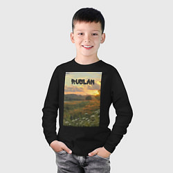 Лонгслив хлопковый детский Ruslan поле, цвет: черный — фото 2