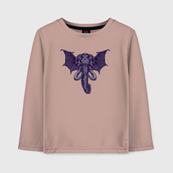 Лонгслив хлопковый детский Слон ктулху, цвет: пыльно-розовый