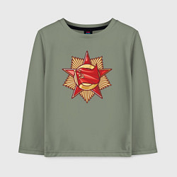 Лонгслив хлопковый детский Знамя СССР, цвет: авокадо