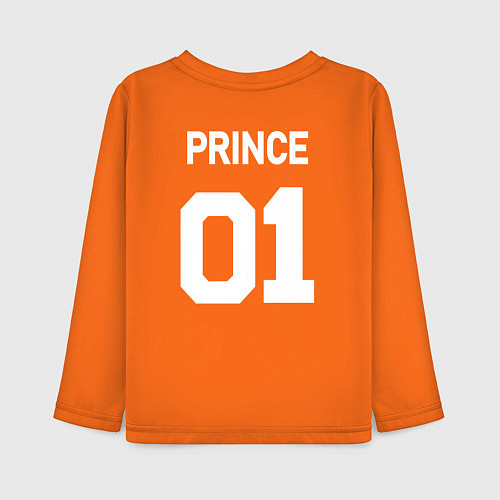 Детский лонгслив Футбольная надпись 01 принц / Оранжевый – фото 2