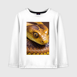 Лонгслив хлопковый детский Песчаная змея, цвет: белый