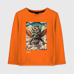 Лонгслив хлопковый детский Крайне причудливый монстр, цвет: оранжевый