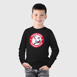 Лонгслив хлопковый детский Супер удар - футбольный клуб, цвет: черный — фото 2