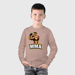 Лонгслив хлопковый детский Fighter MMA, цвет: пыльно-розовый — фото 2