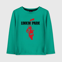 Лонгслив хлопковый детский Linkin park rock, цвет: зеленый