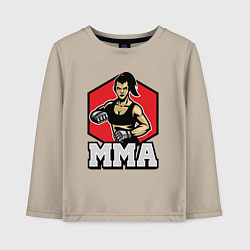 Лонгслив хлопковый детский MMA girl, цвет: миндальный