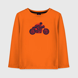 Лонгслив хлопковый детский Speedy biker, цвет: оранжевый