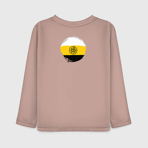 Детский лонгслив Сокрушу пред ним врагов его КЦК белый на узорном ф / Пыльно-розовый – фото 2