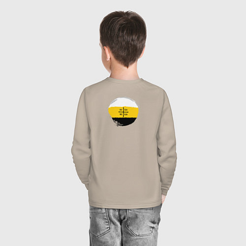 Детский лонгслив Сокрушу пред ним врагов его Ника черная на узорном / Миндальный – фото 4