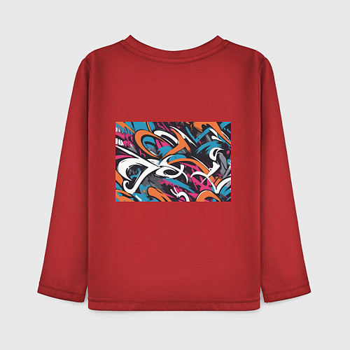 Детский лонгслив Граффити абстракция / Красный – фото 2