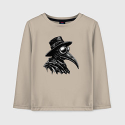 Лонгслив хлопковый детский Plague doctor, цвет: миндальный