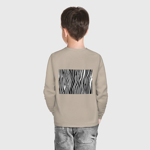 Детский лонгслив Полоски зебры / Миндальный – фото 4