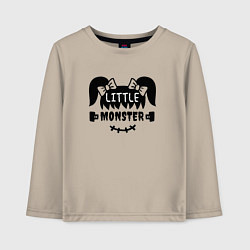 Лонгслив хлопковый детский Little monster - girl - пара, цвет: миндальный