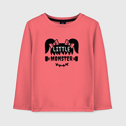 Лонгслив хлопковый детский Little monster - girl - пара, цвет: коралловый