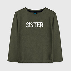 Лонгслив хлопковый детский Sister - Halloween, цвет: меланж-хаки