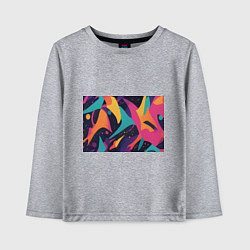 Лонгслив хлопковый детский Космос яркая абстракция, цвет: меланж