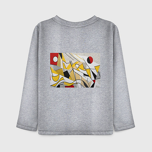 Детский лонгслив Абстракция поп-арт геометрия / Меланж – фото 2