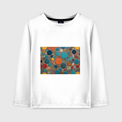Лонгслив хлопковый детский Арт вариация терраццо, цвет: белый