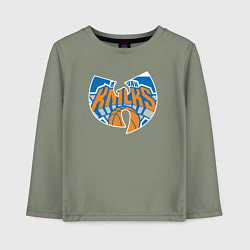 Лонгслив хлопковый детский Wu-tang knicks, цвет: авокадо