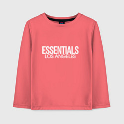 Лонгслив хлопковый детский Los angeles essentials, цвет: коралловый