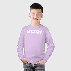 Лонгслив хлопковый детский Inzoi logo, цвет: лаванда — фото 2