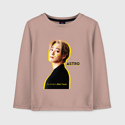 Лонгслив хлопковый детский Улыбка astro, цвет: пыльно-розовый