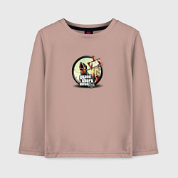 Лонгслив хлопковый детский Grand Theft Auto V logotype, цвет: пыльно-розовый