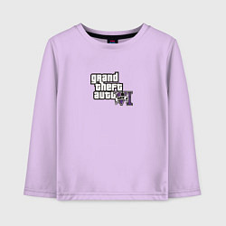 Лонгслив хлопковый детский Grand Theft Auto 6 vice city logo, цвет: лаванда