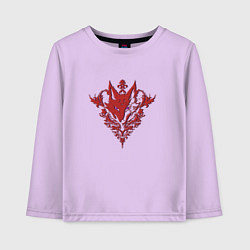 Лонгслив хлопковый детский Лис с узорами, цвет: лаванда