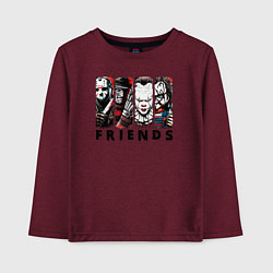 Лонгслив хлопковый детский Halloween friends black friday, цвет: меланж-бордовый