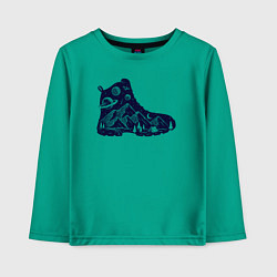 Лонгслив хлопковый детский Космический путник, цвет: зеленый