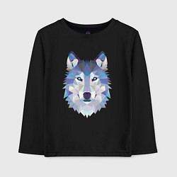 Лонгслив хлопковый детский Волк триптих, цвет: черный