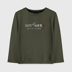 Лонгслив хлопковый детский The Witcher 3 logo, цвет: меланж-хаки