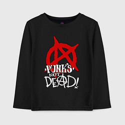 Лонгслив хлопковый детский Punks not dead title, цвет: черный