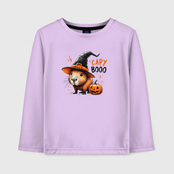 Лонгслив хлопковый детский Capybara in halloween on, цвет: лаванда