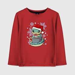 Лонгслив хлопковый детский Змейка с кофе, цвет: красный