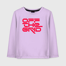 Лонгслив хлопковый детский Off the grid logo, цвет: лаванда