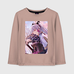 Лонгслив хлопковый детский Геншин Камисато Аяка, цвет: пыльно-розовый
