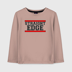 Лонгслив хлопковый детский Straight edge, цвет: пыльно-розовый