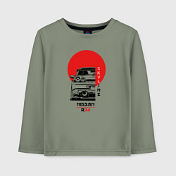 Лонгслив хлопковый детский Nissan Skyline R34, цвет: авокадо