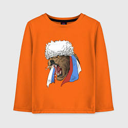 Лонгслив хлопковый детский Русский медведь арт, цвет: оранжевый