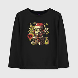 Лонгслив хлопковый детский Money heist christmas, цвет: черный
