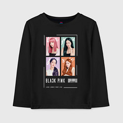 Лонгслив хлопковый детский Blackpink 4 colors, цвет: черный
