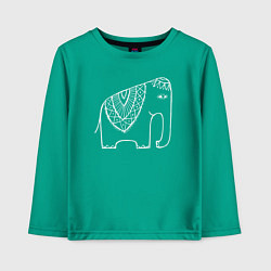Лонгслив хлопковый детский Индийский слон, цвет: зеленый