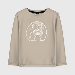 Лонгслив хлопковый детский Слонёнок из Индии, цвет: миндальный